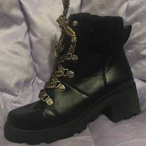 All black FELLA boots size 8